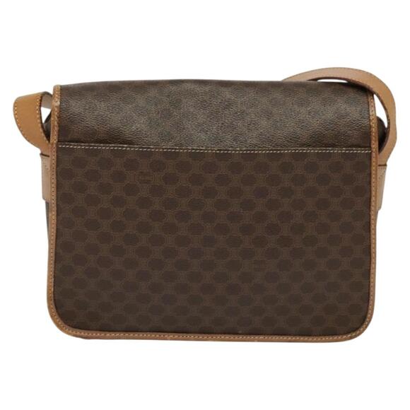 CELINE Macadam Canvas Shoulder Bag Pvc Leather Brown Gold - Picture 3 of 12